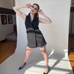 Anthropologie- Maeve Black Sleeveless Blazer Dress